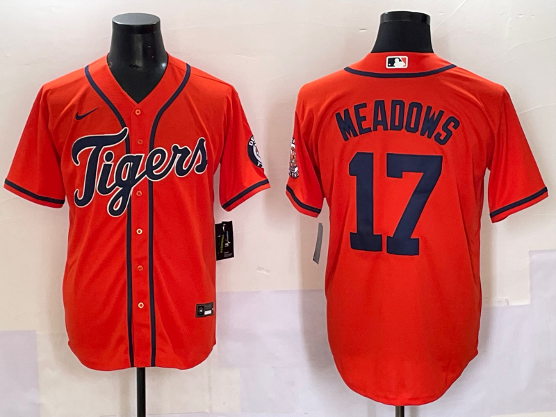 Men's Detroit Tigers Austin Meadows #17 Orange Limited Jersey